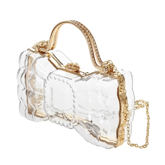 Bow Shape Clear Acrylic Clutch - Picture 2 of 3